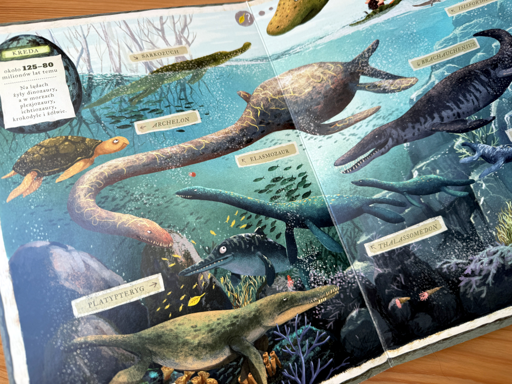 Wodne dinozaury ilustracja z książki 