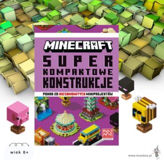 Minecraft Super Kompaktowe Konstrukcje - okładka na tle pikselowy elementów