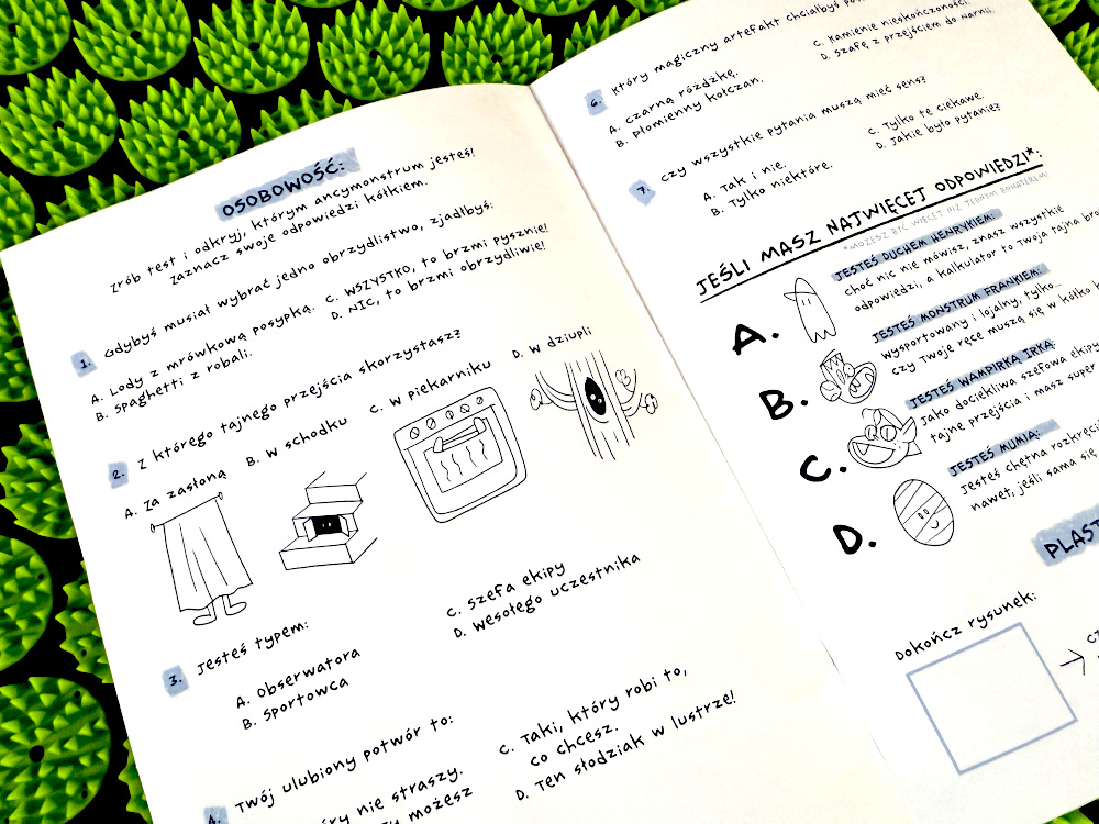Test do wykonania dla dzieci po lekturze Ancymonsterów