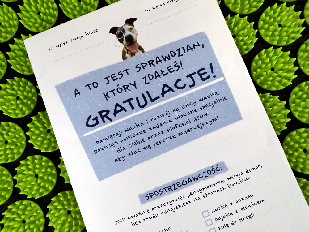 Test do wykonania dla dzieci po lekturze Ancymonsterów