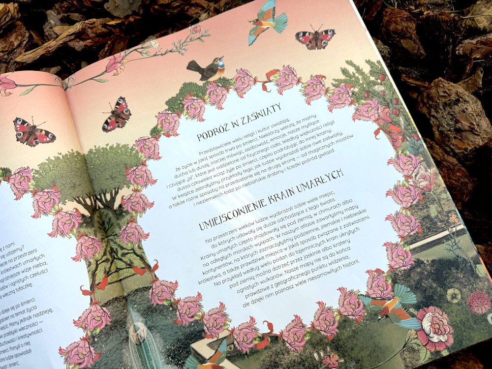 Ilustracja z książki Atlas zaświatów przedstawiająca greckie Królestwo Cieni i mitologiczne dusze w zaświatach