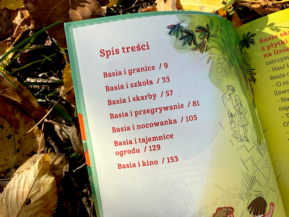 Spis treści książki Basia. Wielka Księga Przygód – tytuły opowiadań o Basi
Opis zdjęcia: