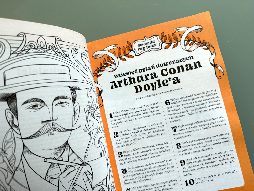 quiz o Arthurze Conan Doyle’u w książce Sherlock Holmes Zagadki i tajemnice detektywa