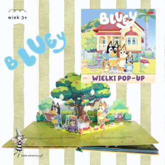 Okładka książki Bluey Wielki Pop Up – kolorowa książka 3D z bohaterami bajki Bluey
