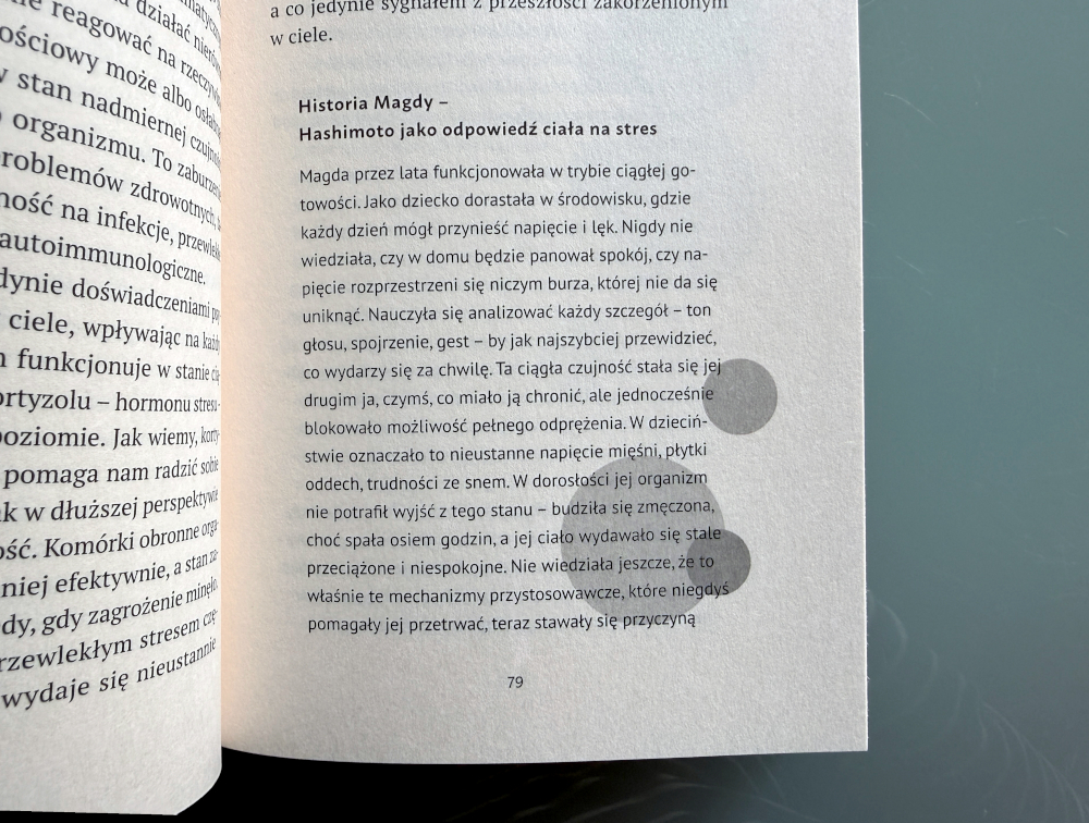 Dziennik stresu – ćwiczenie z książki Czuły dom zaczyna się we mnie – przykład zapisu pomagającego obserwować emocje i reakcje ciała.