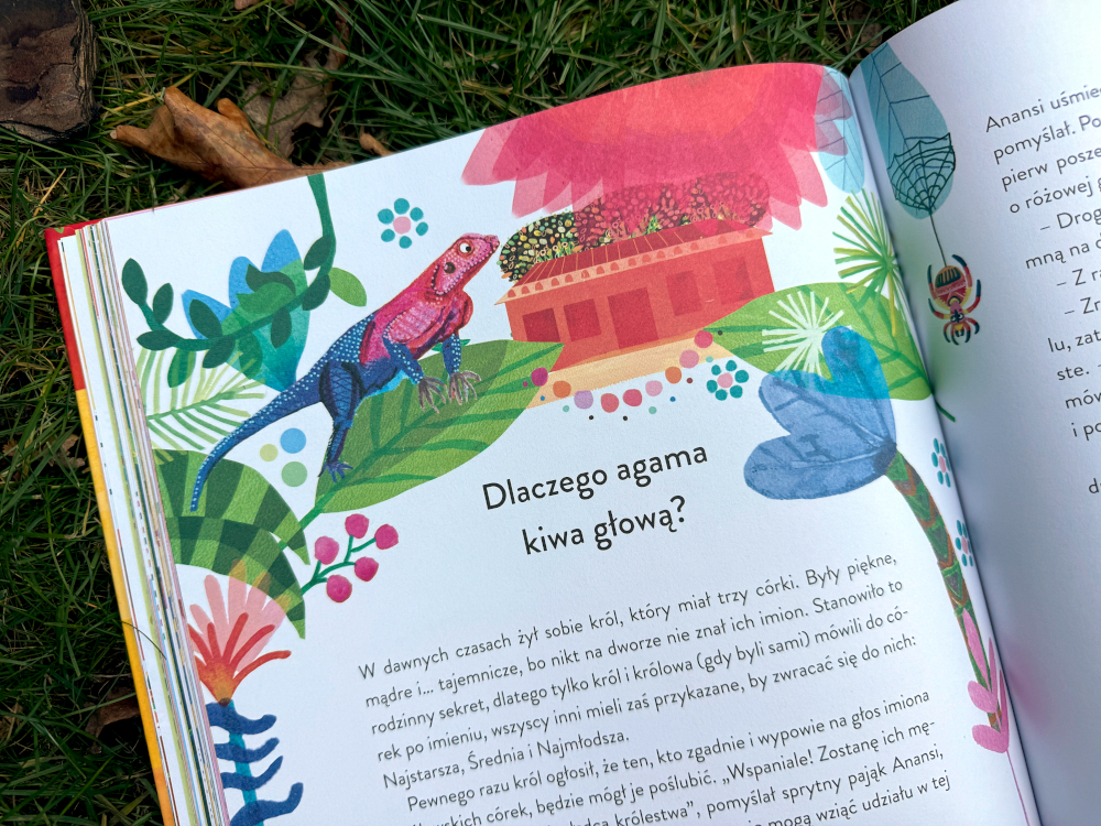 Dlaczego agama kiwa głową - ilustracja z książki Dlaczego pawian nie lubi żółwia