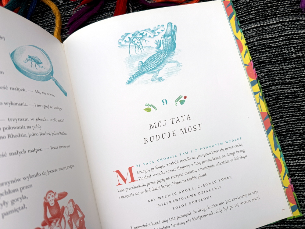 Tytuł rozdział "Mój tata buduje most" z książki o spełnianiu marzeń dla dzieci