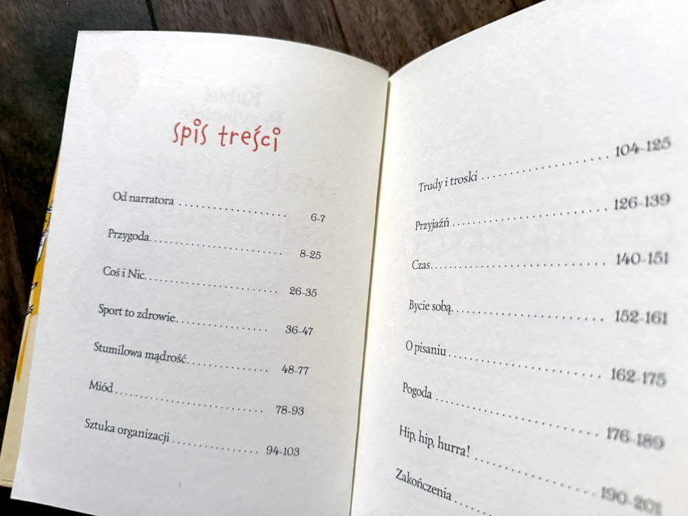 Spis treści książki Mała Księga mądrości Kubusia
