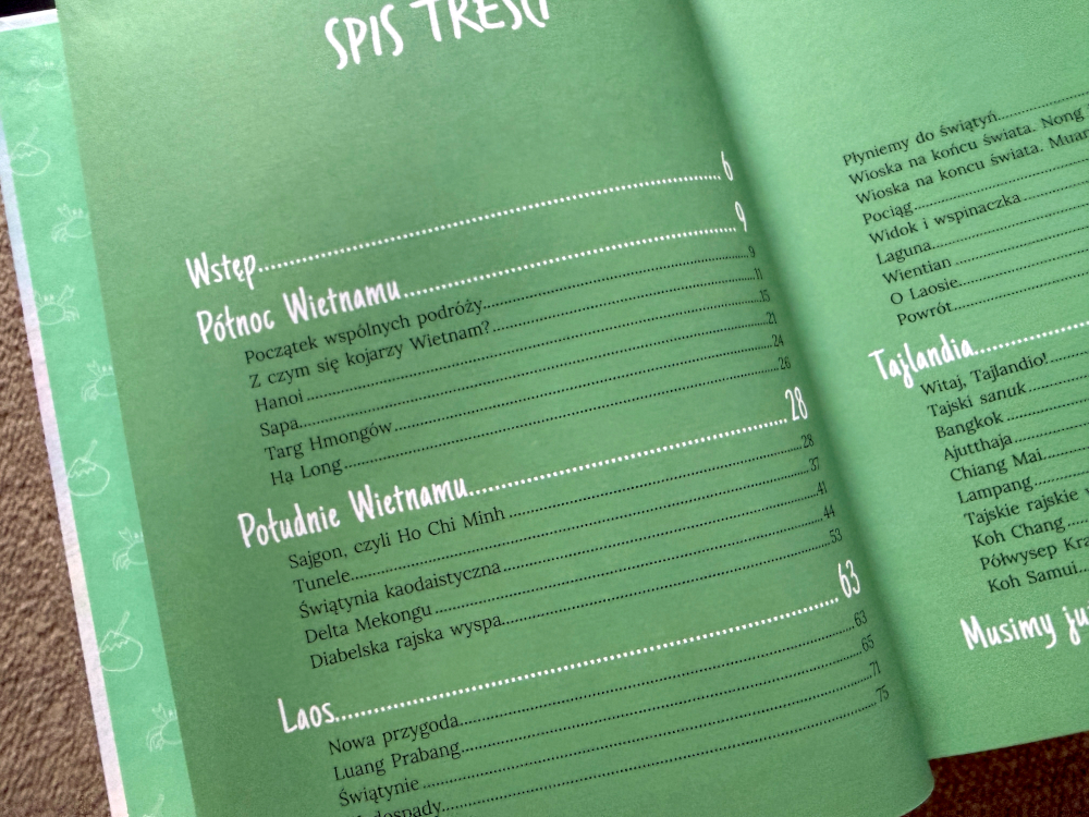 Spis treści książki Azja Bez skarpetek dla dzieci