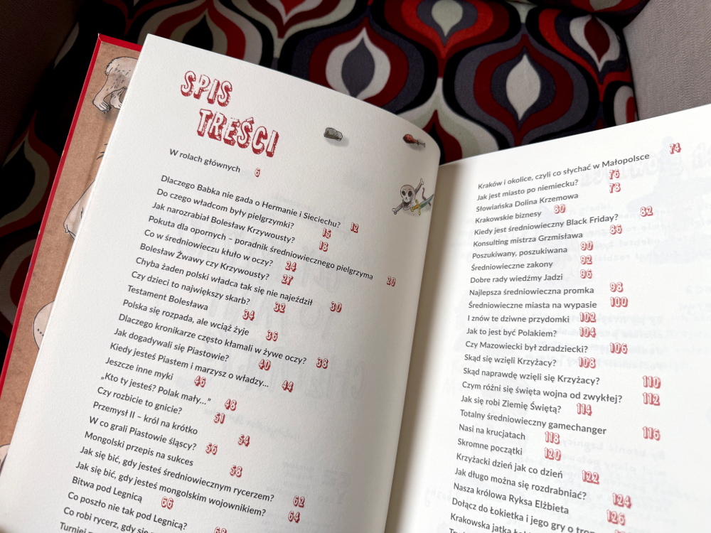 Czy krzyżacy to fajni chłopacy książka o historii Piatów dla dzieci - spis treści