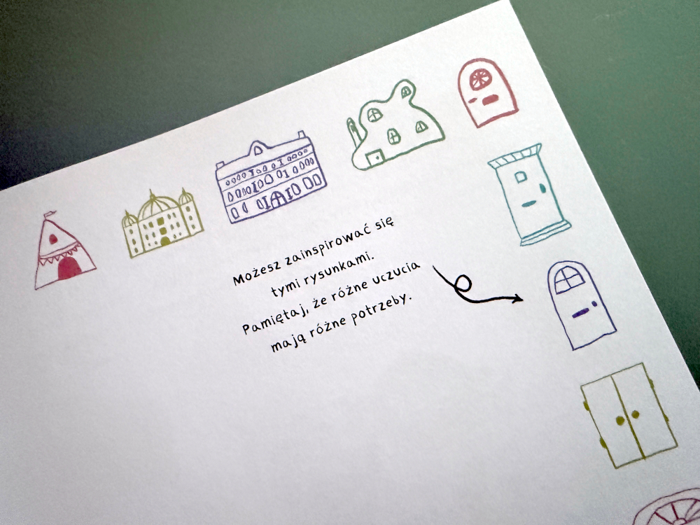 Strona z zeszytu ćwiczeń Hotel dla uczuć dotycząca emocji złości, z ilustracją płomieni oraz pytaniami pomagającymi dziecku zrozumieć reakcje na trudne uczucia.