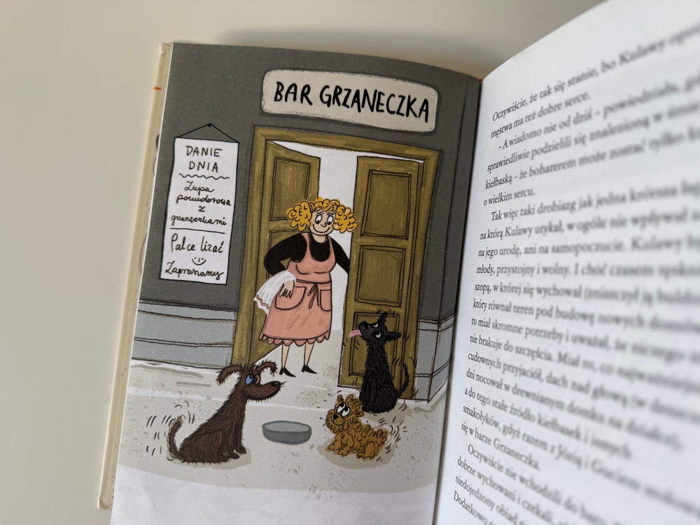 Bar Grzaneczka ilustracja z książki Kulawy pies, który miał szczęście