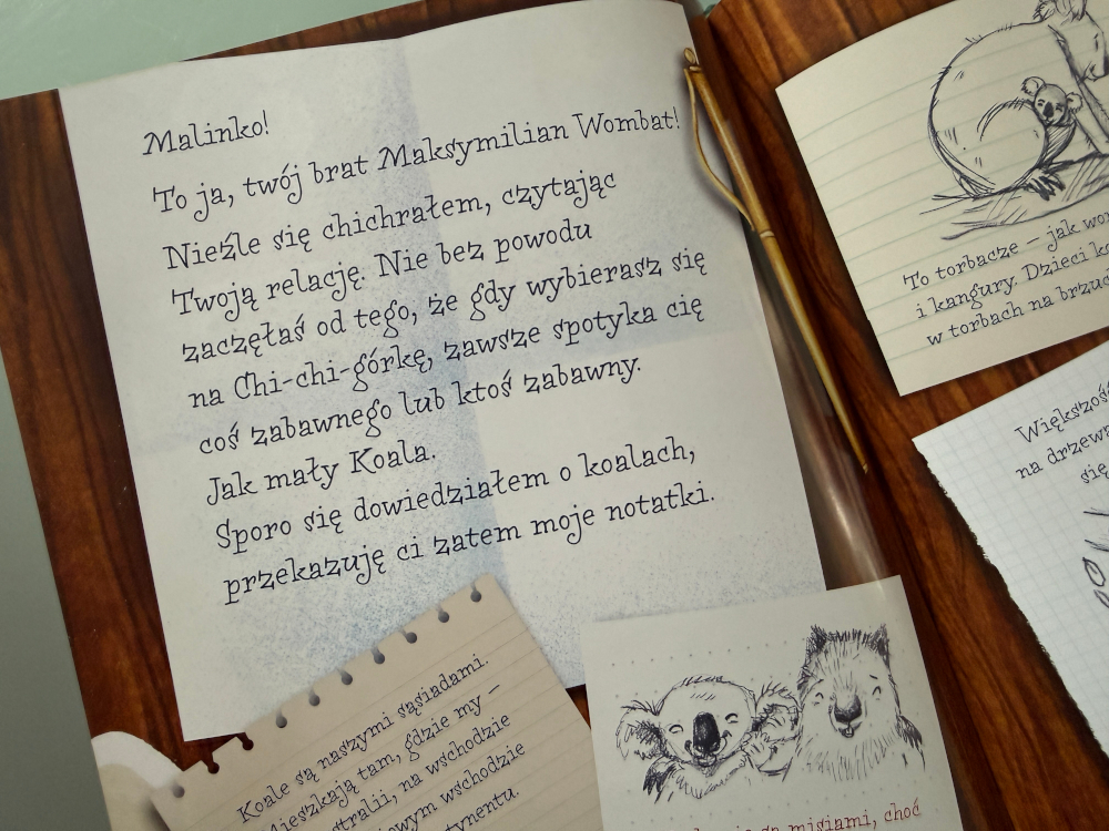 List Maksymiliana Wombata do Malinki - ilustracja z książki