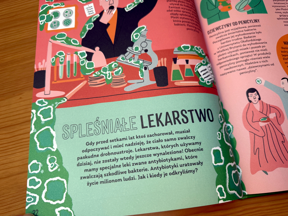 Spleśniałe lekarstwa - strona edukacyjna książka dla dzieci