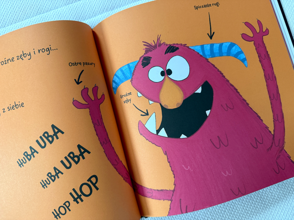 Radosny potwór - obrazek z książki o emocjach dla dzieci