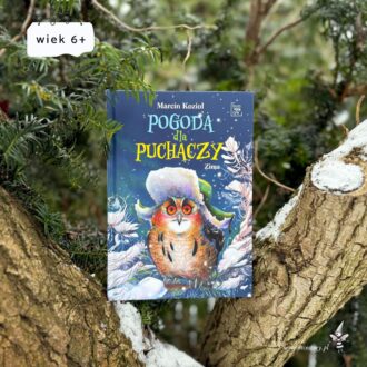 Okładka książki Pogoda dla puchaczy. Zima – zimowa książka przyrodnicza dla dzieci o puchaczach i naturze.