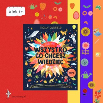 Strona tytułowa książki „Wszystko co chcesz wiedzieć” Molly Oldfield – kolorowa ilustracja i tytuł książki popularnonaukowej dla dzieci