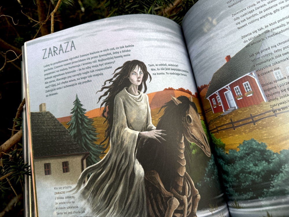 Pędząca na końskim szkielecie Zaraza