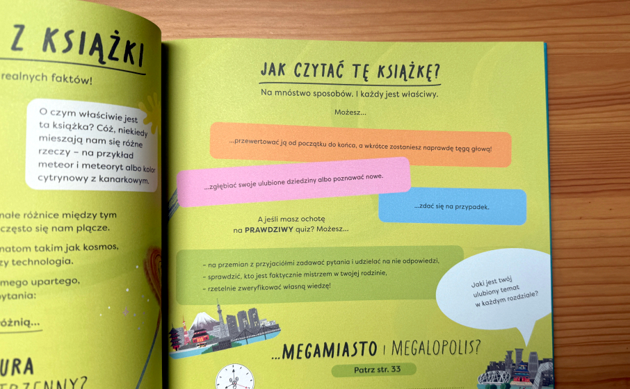 Jak czytać te książkę ilustracja z książki Encyklopedia rzeczy które się mylą
