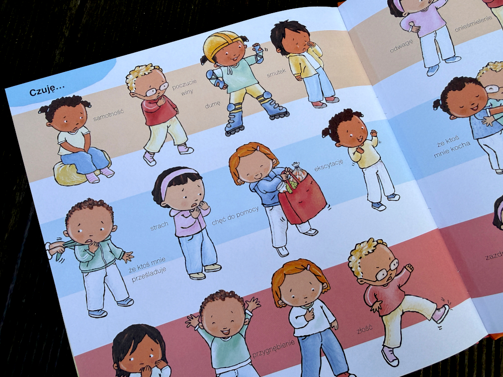 Obrazek pokazujący różne dziecięce emocje