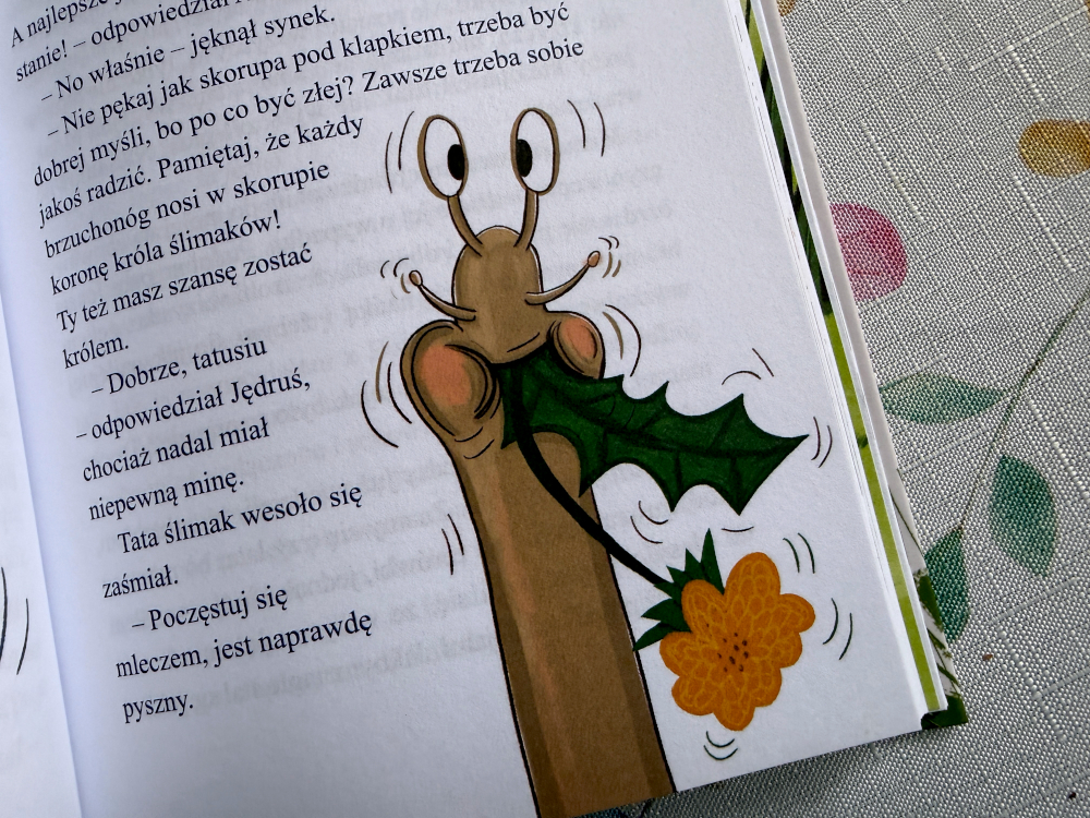 Tata ślimak Jędruś ilustracja z książki