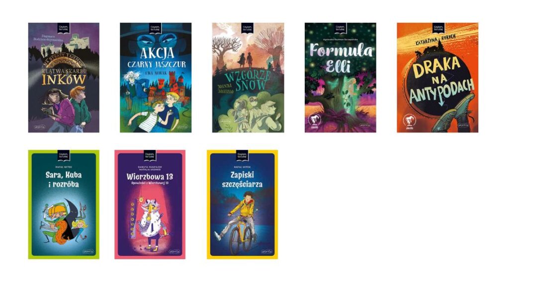 Seria Czytam bo lubię - okładki wszystkich wydanych w serii książek dla dzieci 9-12 lat