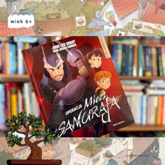 Okładka książki Operacja Miecz Samuraja z bohaterami serii i motywem detektywistycznej przygody dla dzieci
