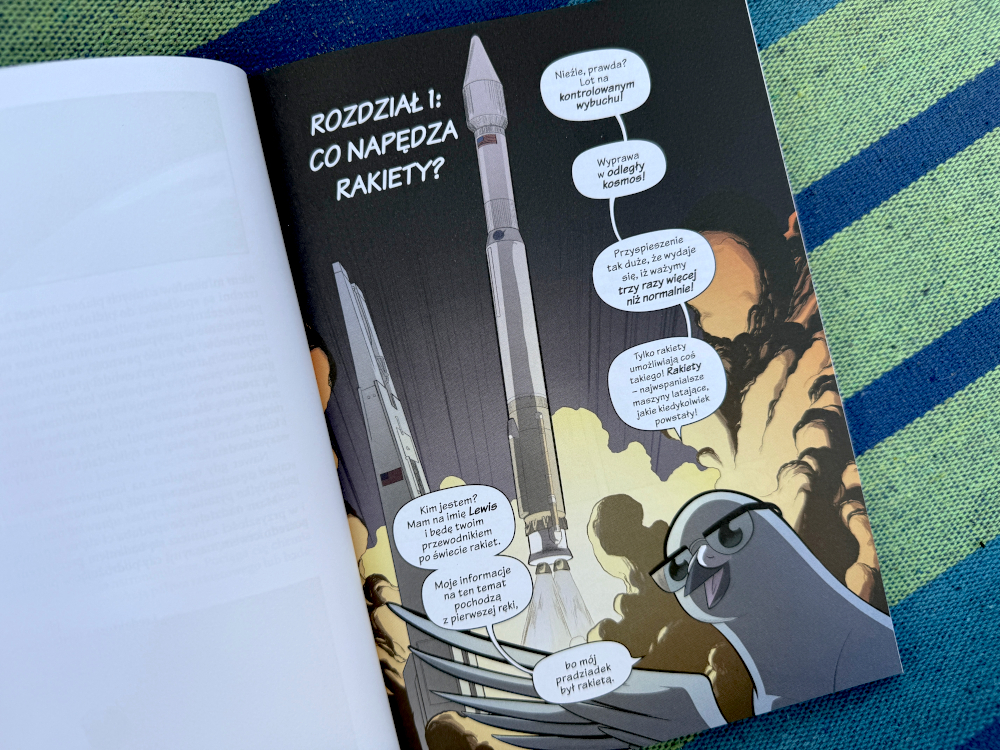 Ilustracja z książki Naukokomiks Rakiety Pokonać Grawitacje - rozdział pierwszy