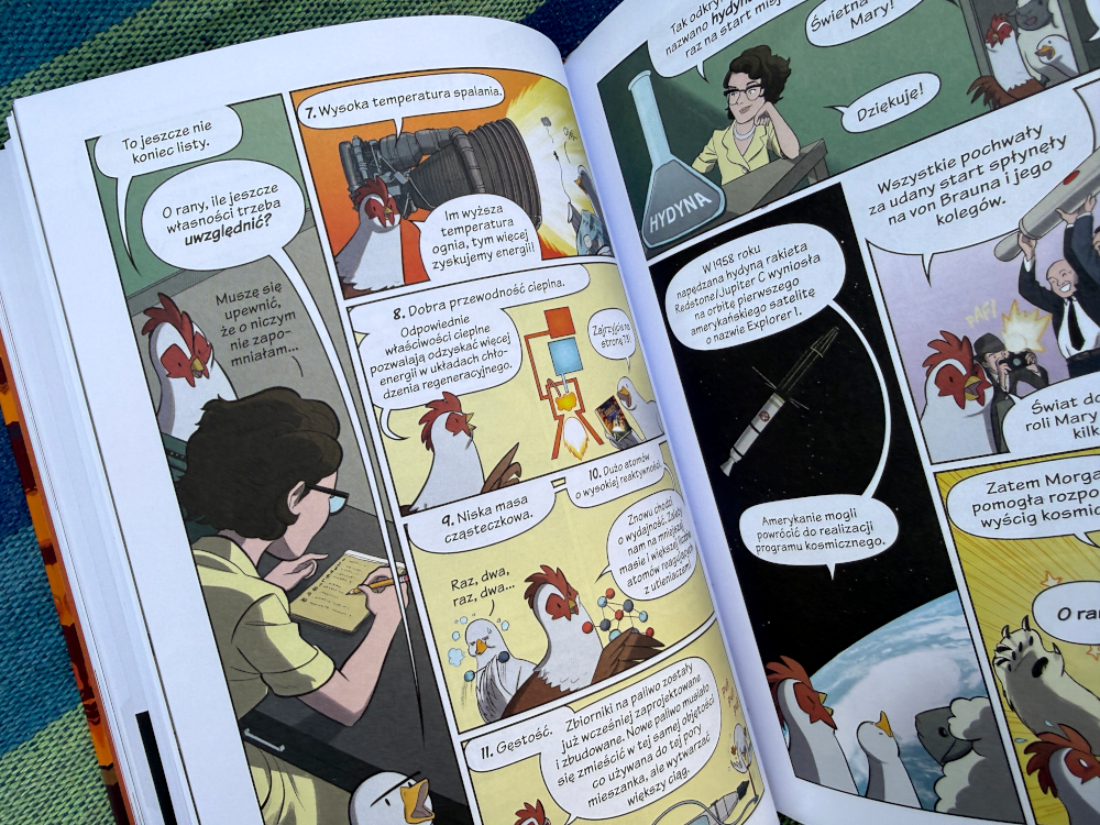 Rozkładówka ilustracja z książki dla dzieci Rakiety
