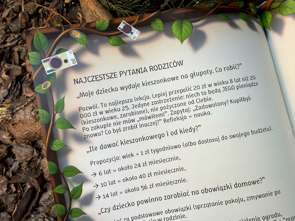 książka Leniwcowe Przygody o finansach dla dzieci - najczęstsze pytania rodziców