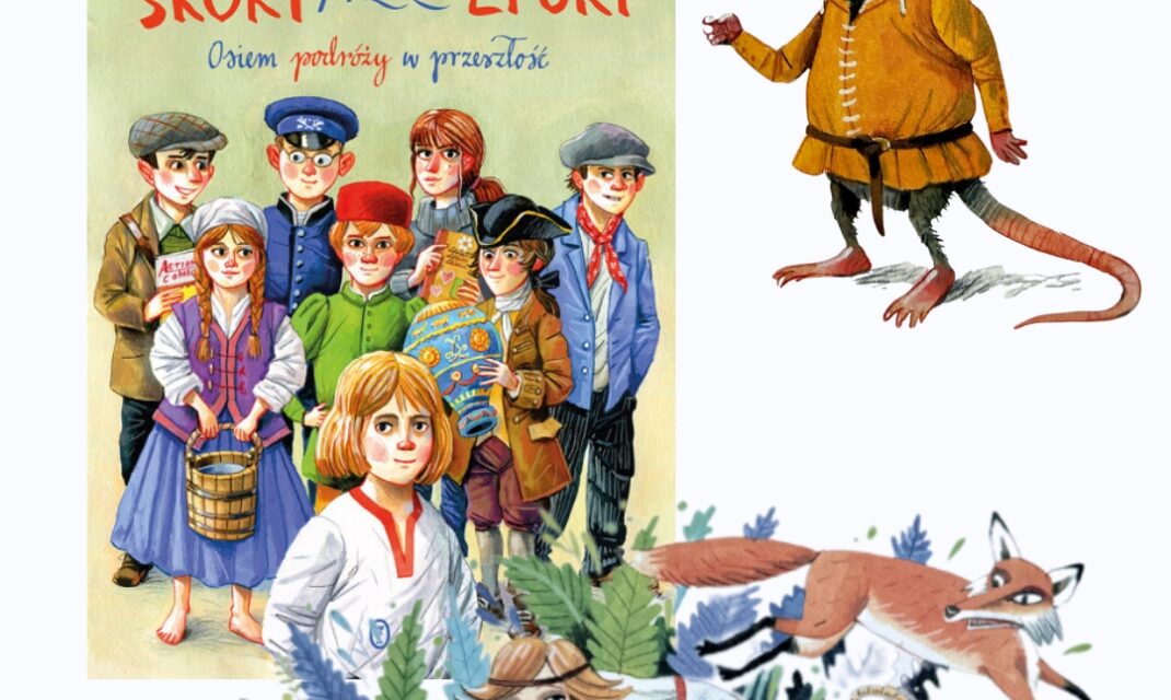 Okładka książki Skoki przez epoki Marcina Przewoźnika – historyczna książka dla dzieci o dawnych czasach