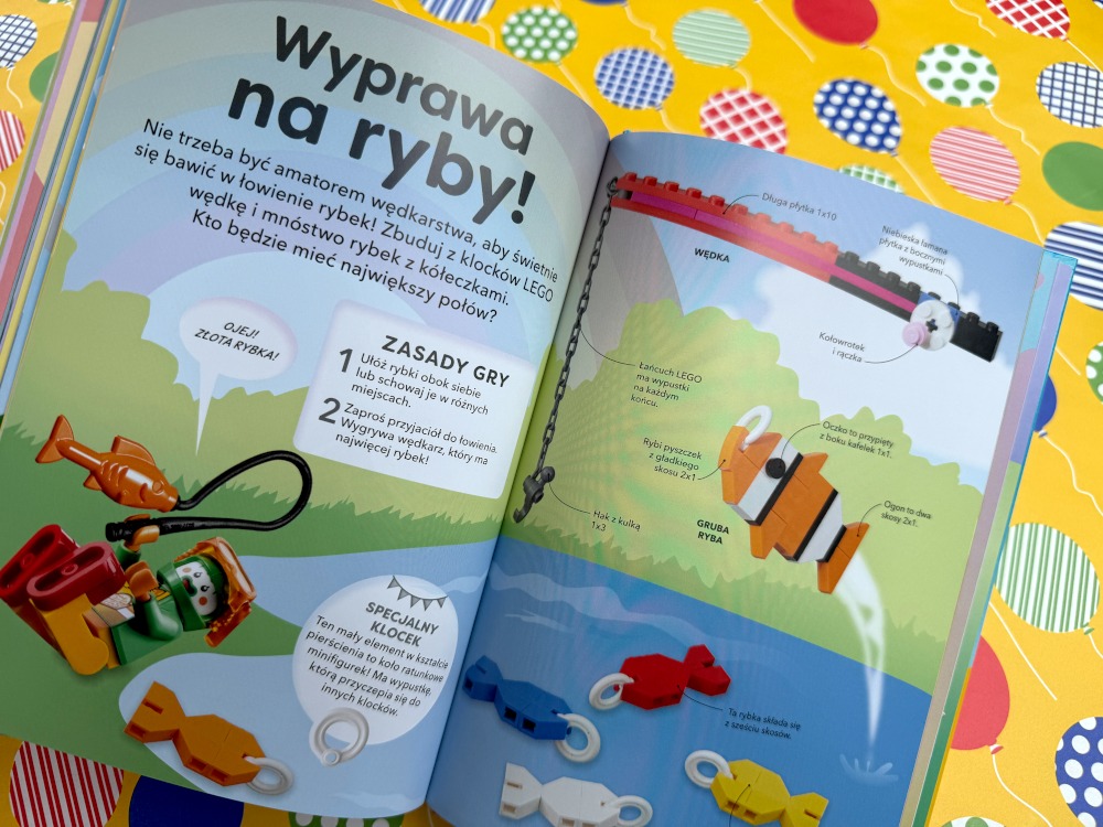wyprawa na ryby ilustracja z książki Lego księga pomysłów Imprezy
