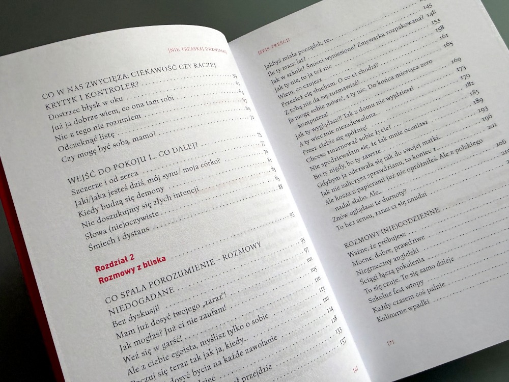 Spis treści- dalsza cześć - książki Nie trzaskaj drzwiami dla rodziców nastolatków