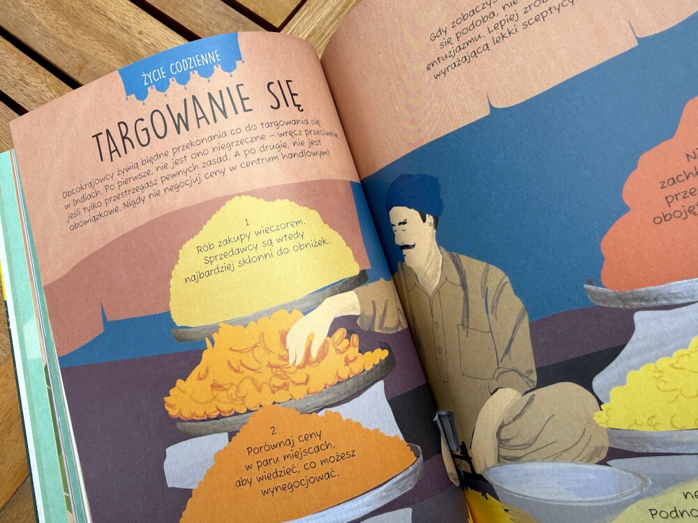 Strona edukacyjna dotycząca targu w Indiach z poradami dotyczącymi skutecznego targowania się cen.