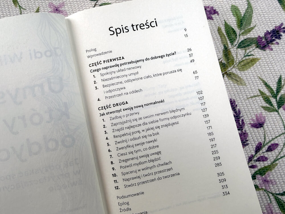 Książka Umysł, który oddycha podczas lektury – spis treści