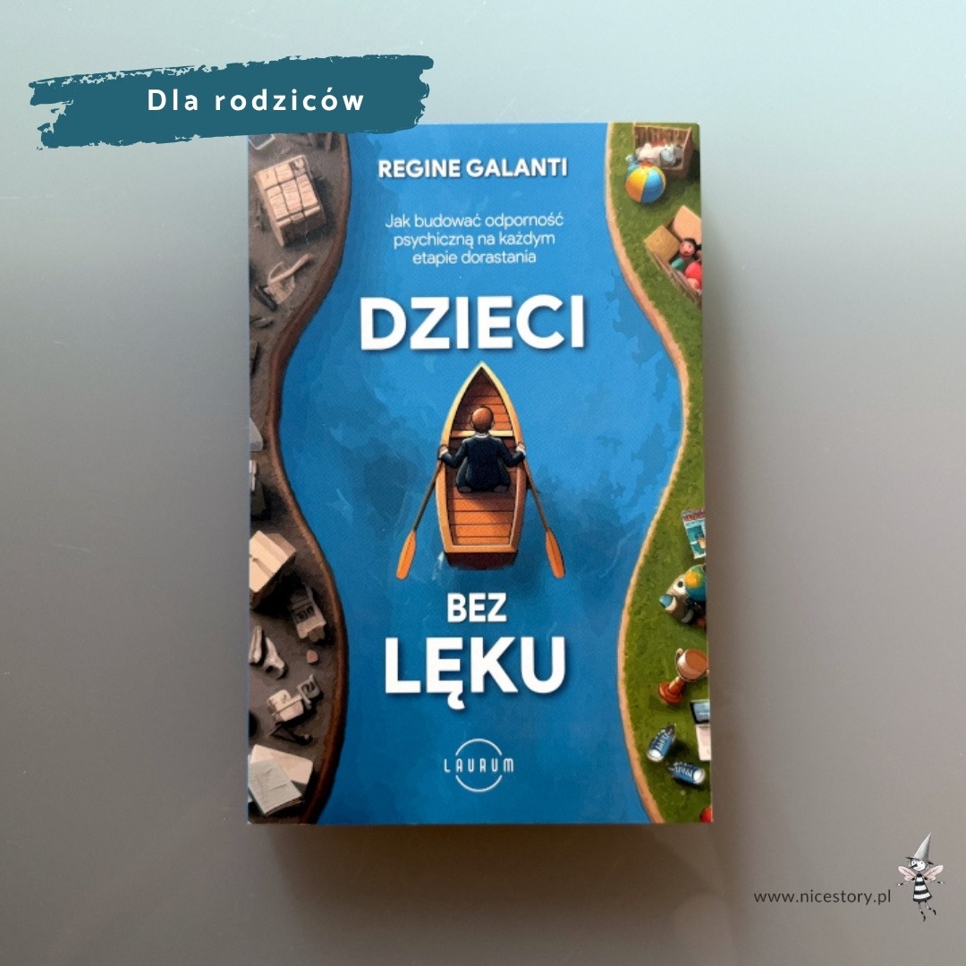 Okładka książki Dzieci bez lęku autorstva Regine Galanti z grafiką łódki na wodzie.