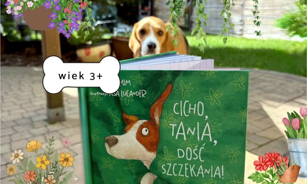 Okładka książki Cicho Tania dość szczekania autorstwa Ted Forsström z ilustracją psa na zielonym tle.